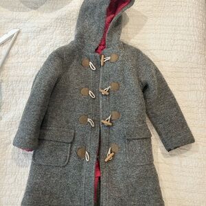 Boden Gray Kids Puffer Coat with Toggle Closures